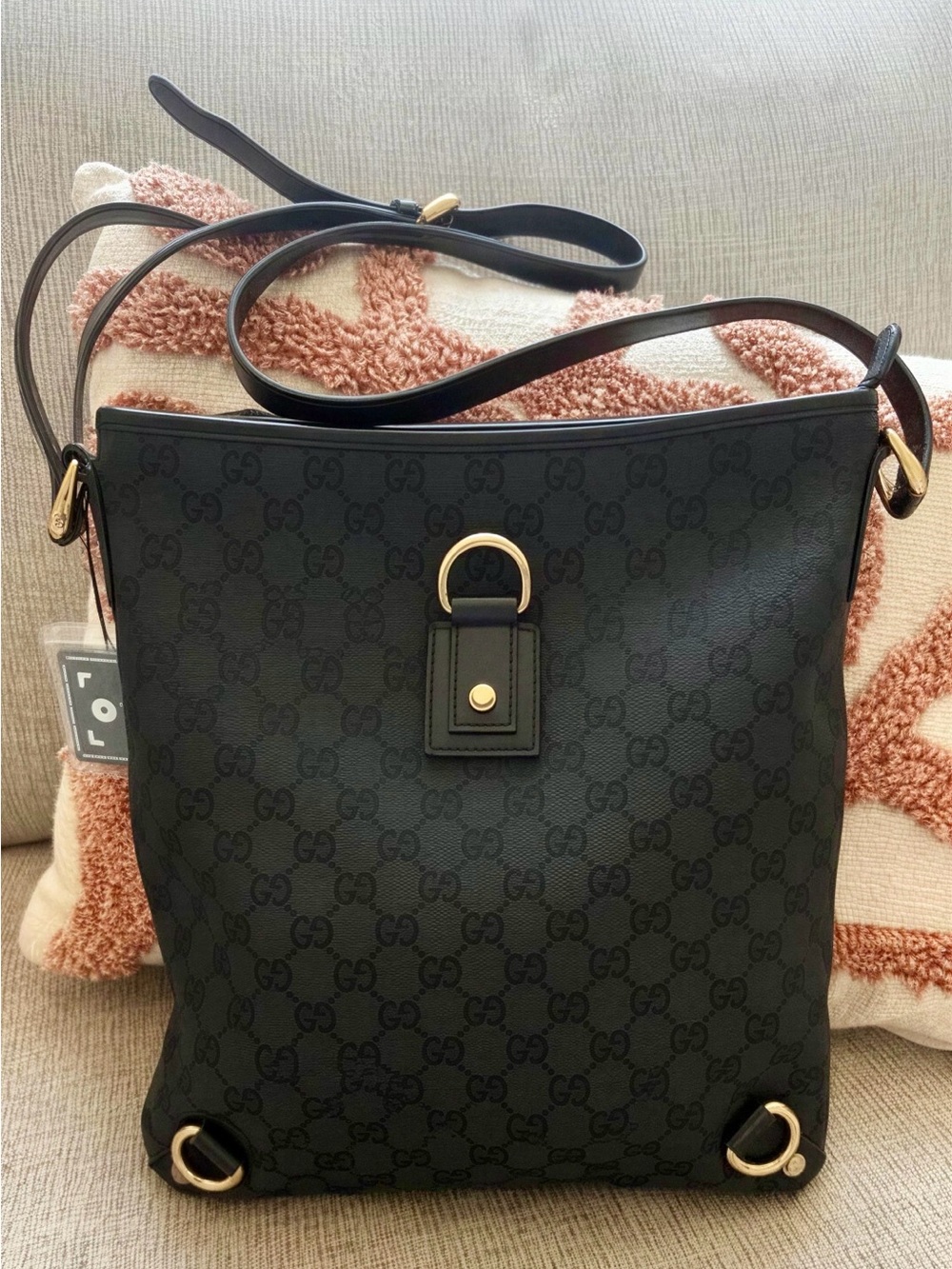 Gucci Greenish Black GG Crossbody Shoulder Bag